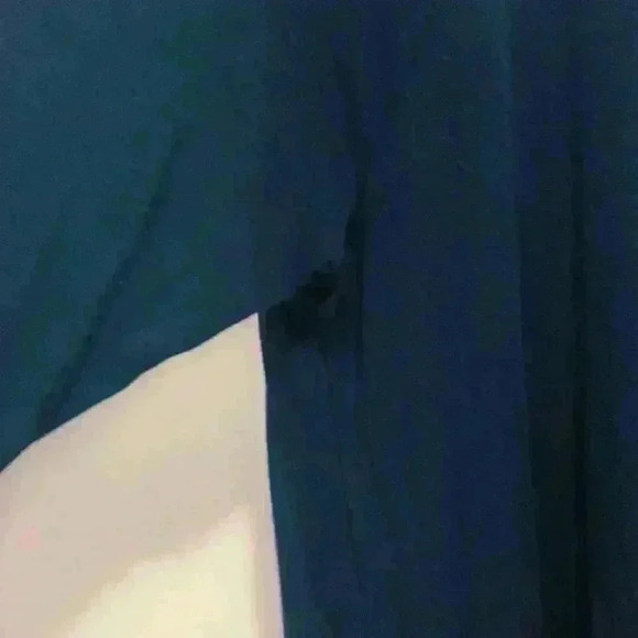 Jacqueline Smith asymmetrical Emerald blue size medium Tunic Top rhinestone - Picture 7 of 9